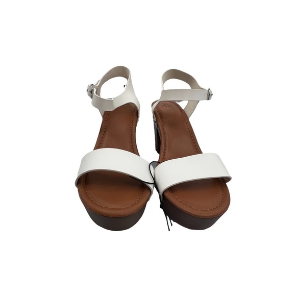 NWT Time And Tru White Platform Block Heel Sandals Size 9 Women's - Picture 3 of 9